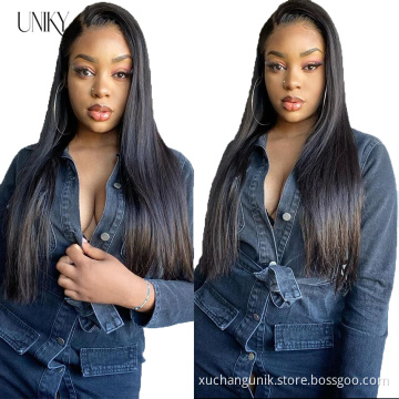 Uniky naturelles 13x4 hd Lace Front Wigs 150% Density High Quality Straight Human Hair Wigs For Women